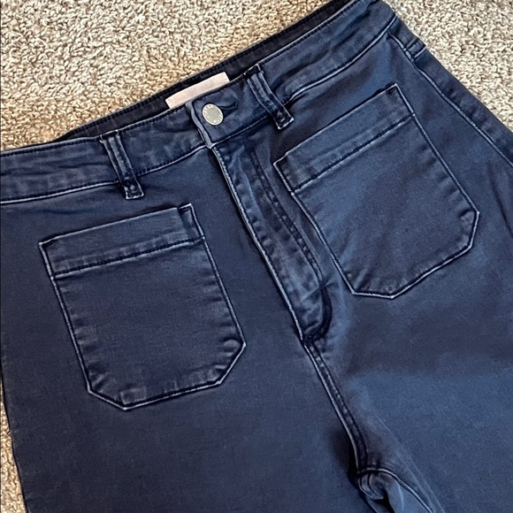 Rolla’s High Rise Wide Leg Jeans Size 27 Dark Wash Navy Straight Leg Aussie 9 - Picture 2 of 13